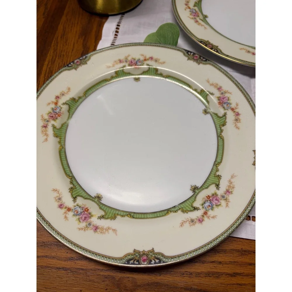 Noritake Floreal Dinner Plates Set of 3 | Vintage Fine China Floral Gold‎ Rim
